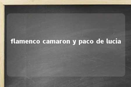 flamenco camaron y paco de lucia