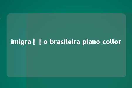 imigração brasileira plano collor