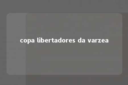 copa libertadores da varzea