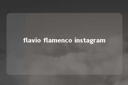 flavio flamenco instagram