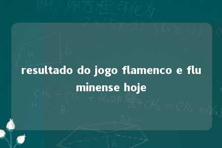 resultado do jogo flamenco e fluminense hoje