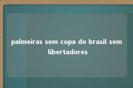 palmeiras sem copa do brasil sem libertadores