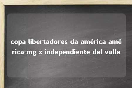 copa libertadores da américa américa-mg x independiente del valle