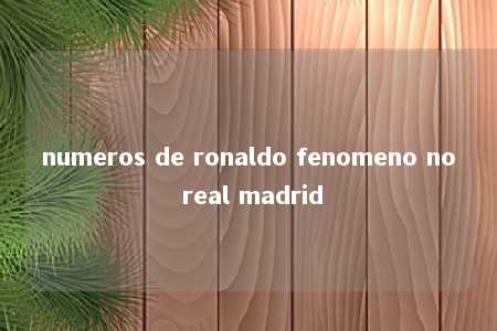 numeros de ronaldo fenomeno no real madrid