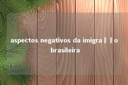 aspectos negativos da imigração brasileira