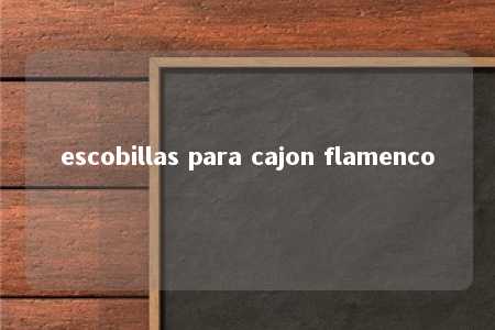 escobillas para cajon flamenco