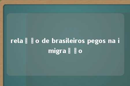 relação de brasileiros pegos na imigração