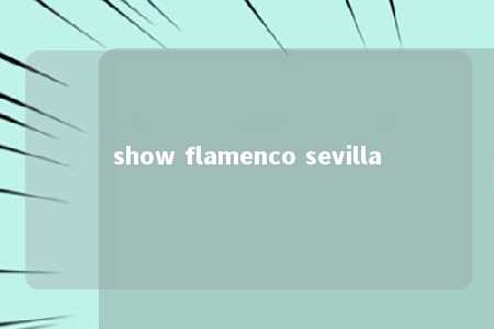 show flamenco sevilla