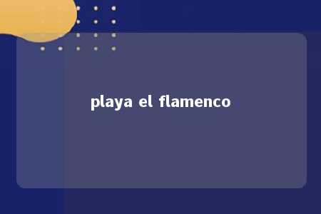 playa el flamenco