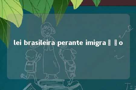 lei brasileira perante imigração