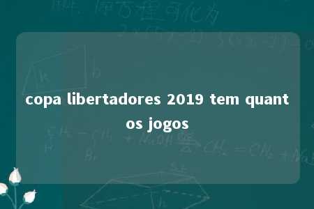 copa libertadores 2019 tem quantos jogos