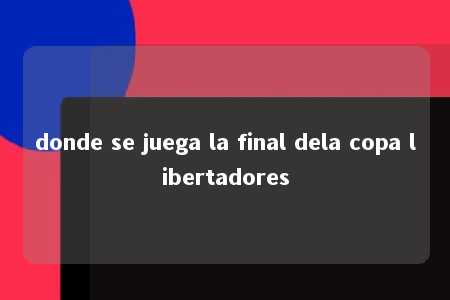 donde se juega la final dela copa libertadores