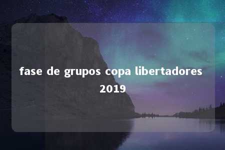 fase de grupos copa libertadores 2019