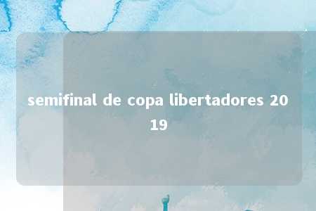 semifinal de copa libertadores 2019