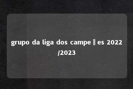 grupo da liga dos campeões 2022/2023