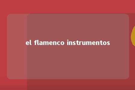 el flamenco instrumentos