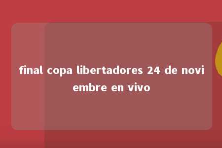 final copa libertadores 24 de noviembre en vivo