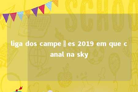 liga dos campeões 2019 em que canal na sky