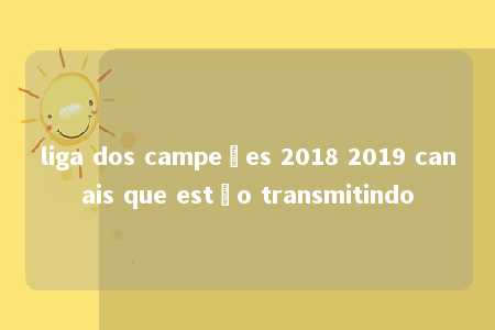 liga dos campeões 2018 2019 canais que estão transmitindo