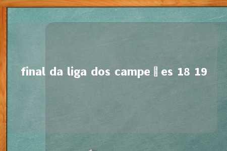 final da liga dos campeões 18 19