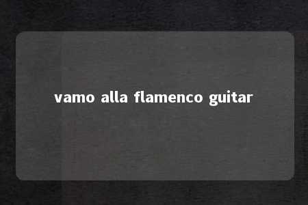 vamo alla flamenco guitar