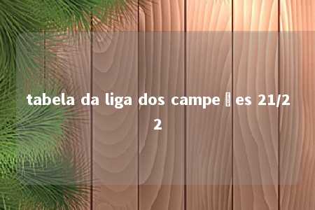 tabela da liga dos campeões 21/22