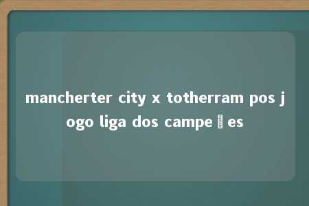 mancherter city x totherram pos jogo liga dos campeões