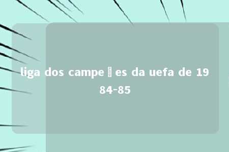 liga dos campeões da uefa de 1984-85