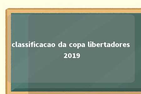 classificacao da copa libertadores 2019