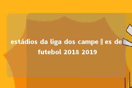 estádios da liga dos campeões de futebol 2018 2019