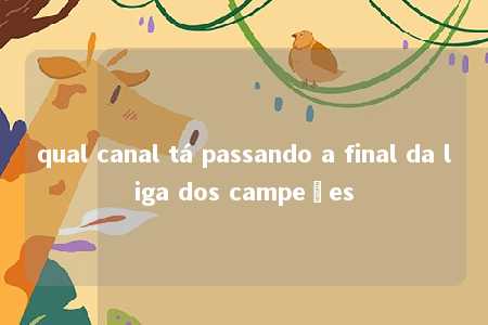 qual canal tá passando a final da liga dos campeões