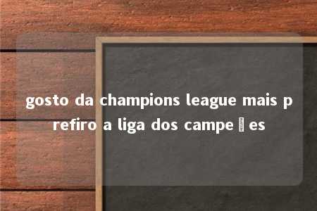 gosto da champions league mais prefiro a liga dos campeões