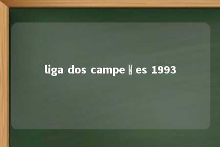 liga dos campeões 1993