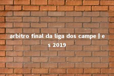 arbitro final da liga dos campeões 2019