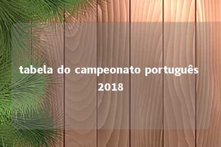 tabela do campeonato português 2018