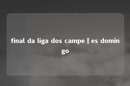 final da liga dos campeões domingo