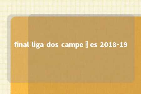 final liga dos campeões 2018-19