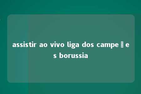 assistir ao vivo liga dos campeões borussia